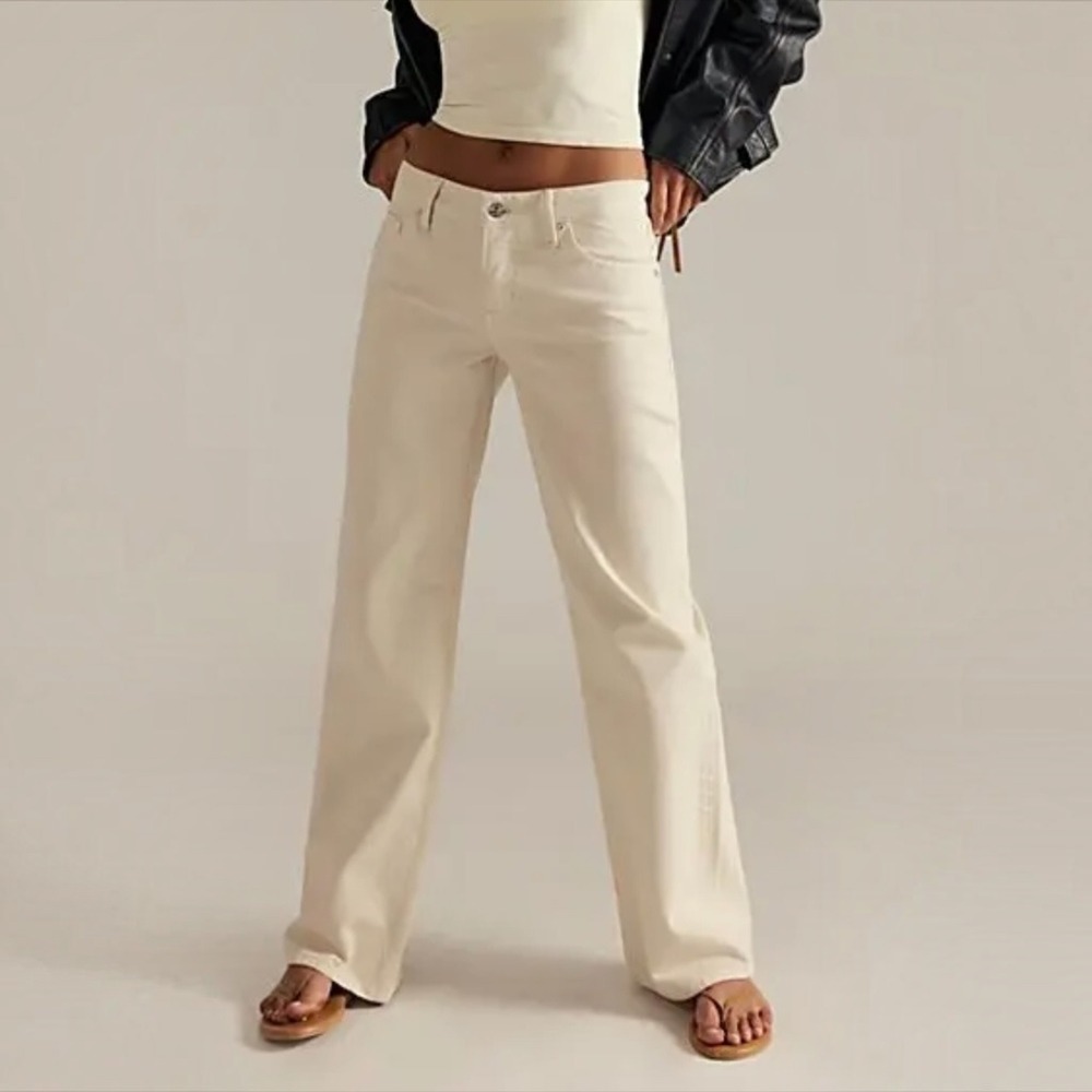 Free People We The Free Tennessee Low-Rise Boyfriend Jeans Ecru Cream Size 27